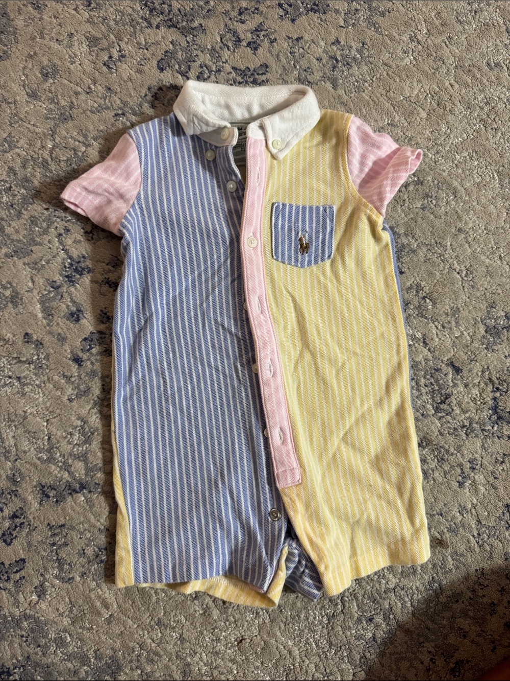 Ralph Lauren polo Baby Colorblock romper -6 months- worn once